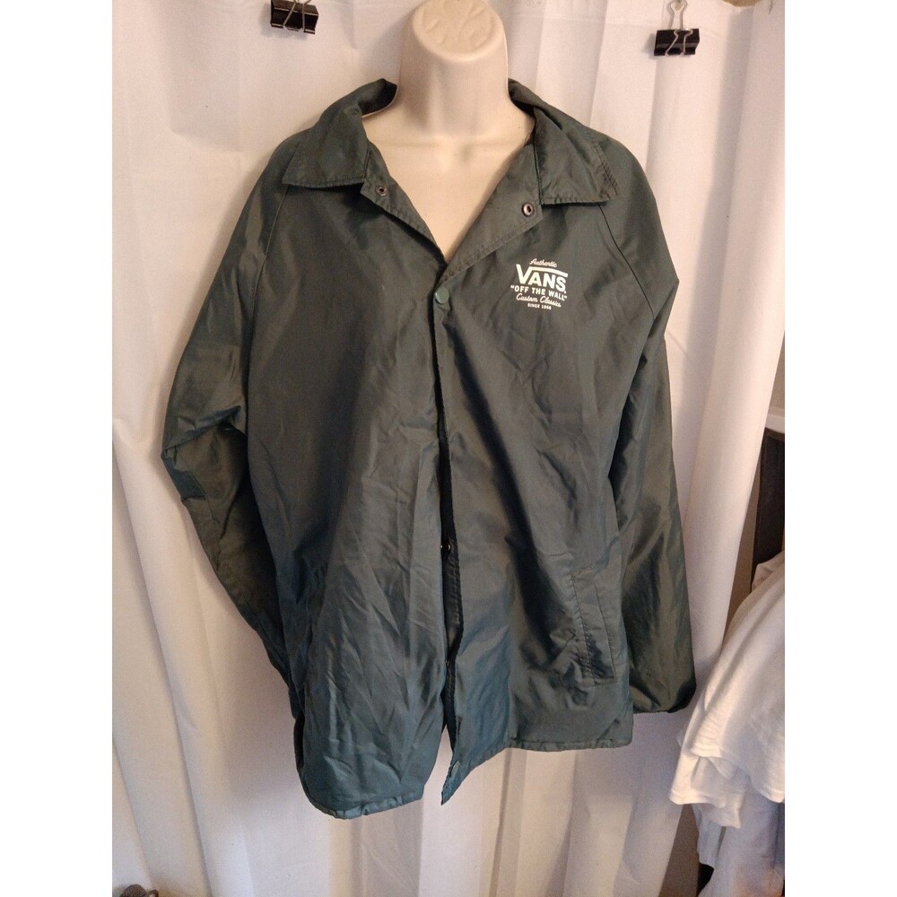 Vans Off The Wall Custom Classic Mens Med Windbreaker Snap Gray Jacket